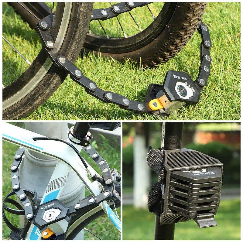 Hamburg Alloy Foldable Bike Lock – Anti-Theft with 3 Keys &amp; Mount Bracket