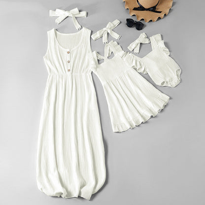 Family Look Mother Daughter Matching Dresses Mommy and Me Clothes Mom Mum &amp; Baby Women Girls Toddlers Dress Outfits Cheap Price