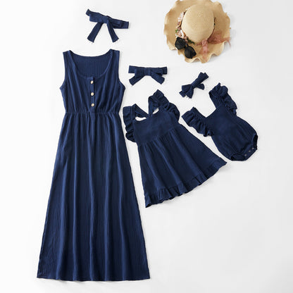 Family Look Mother Daughter Matching Dresses Mommy and Me Clothes Mom Mum &amp; Baby Women Girls Toddlers Dress Outfits Cheap Price