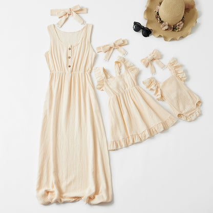 Family Look Mother Daughter Matching Dresses Mommy and Me Clothes Mom Mum &amp; Baby Women Girls Toddlers Dress Outfits Cheap Price