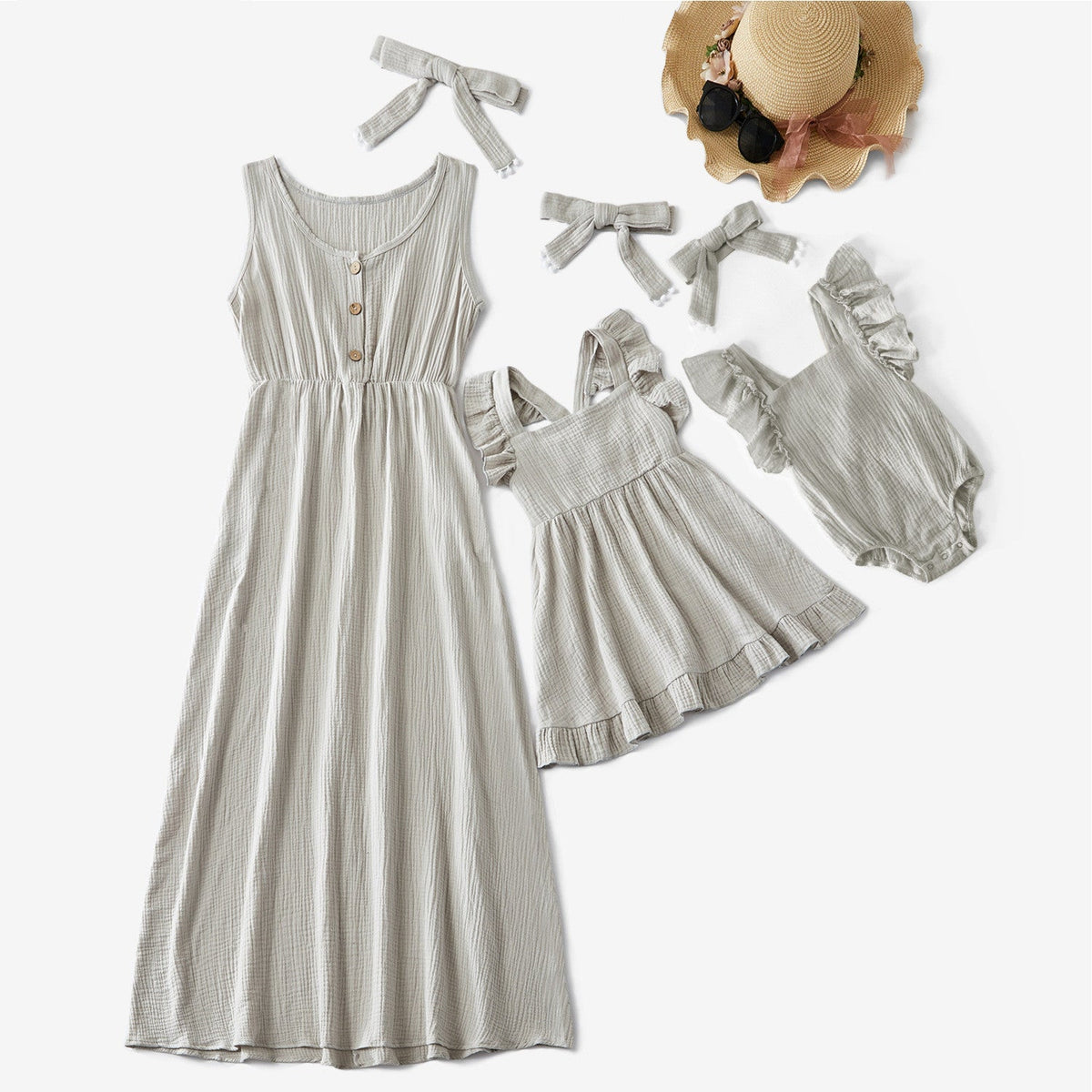 Family Look Mother Daughter Matching Dresses Mommy and Me Clothes Mom Mum &amp; Baby Women Girls Toddlers Dress Outfits Cheap Price