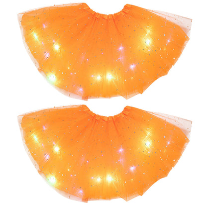 Magical &amp; Luminous  LED Princess Halloween Tutu Skirt Sequins Shiny Skirt
