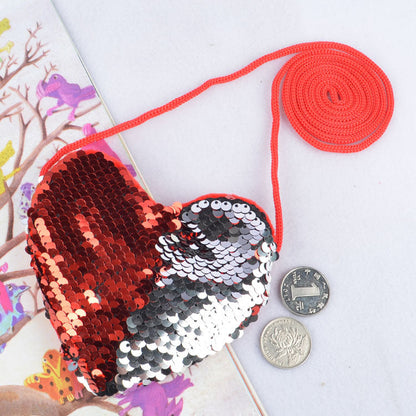 Sequined lanyard bag love children&