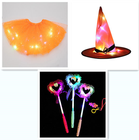 Magical &amp; Luminous  LED Princess Halloween Tutu Skirt Sequins Shiny Skirt