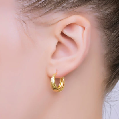 16.5 mm Minimalist Textured Dome Lever Back Huggie Earrings in Gold &amp; Silver | AJ-102 AJ-116