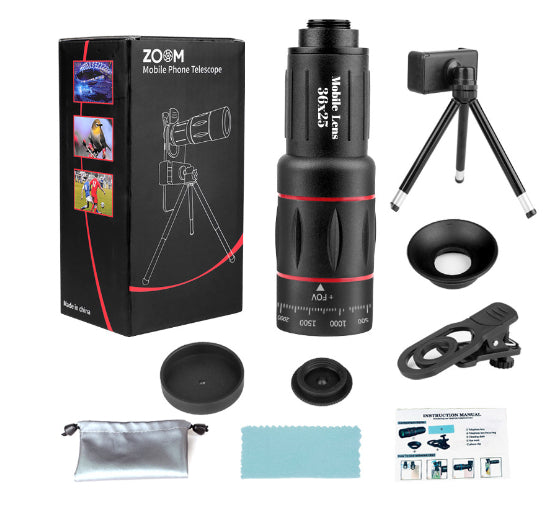 Compatible 18X Telescope Zoom Mobile  Lens ForSamsung Smartphones Universal Clip Telefon Camera Lens With Tripod