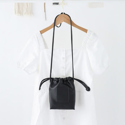 Soft PU Cute Mini Mobile Phone Bag - Fashionable Pleated Shoulder Women&