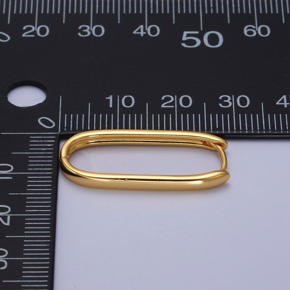 16K, 24K, 18K Gold Filled Oblong Rectangular Huggie Hoops Earring | AD-304 AD-305 AD-306