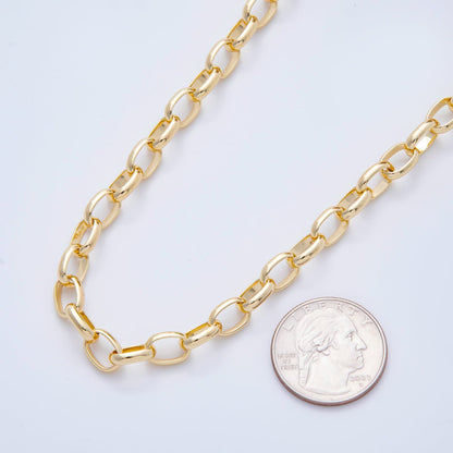 16K Gold Filled 10mm x 7mm Large Chunky Gold Oval Unfinished Cable Chain by Yard | ROLL-1687