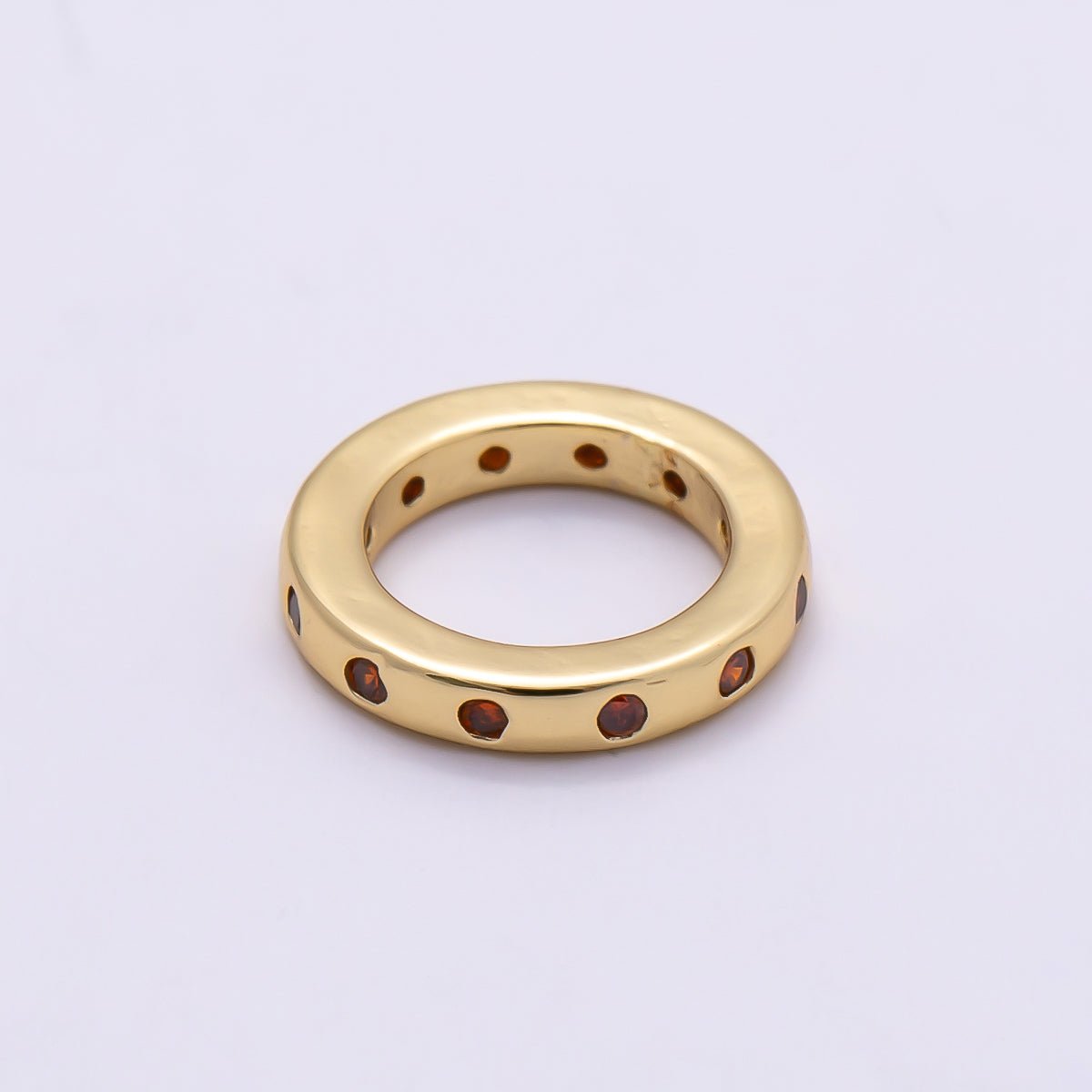 16K Gold Filled 10mm Birthstone CZ Dotted Spacer Beads | Beads-00339 ~ Beads-00348