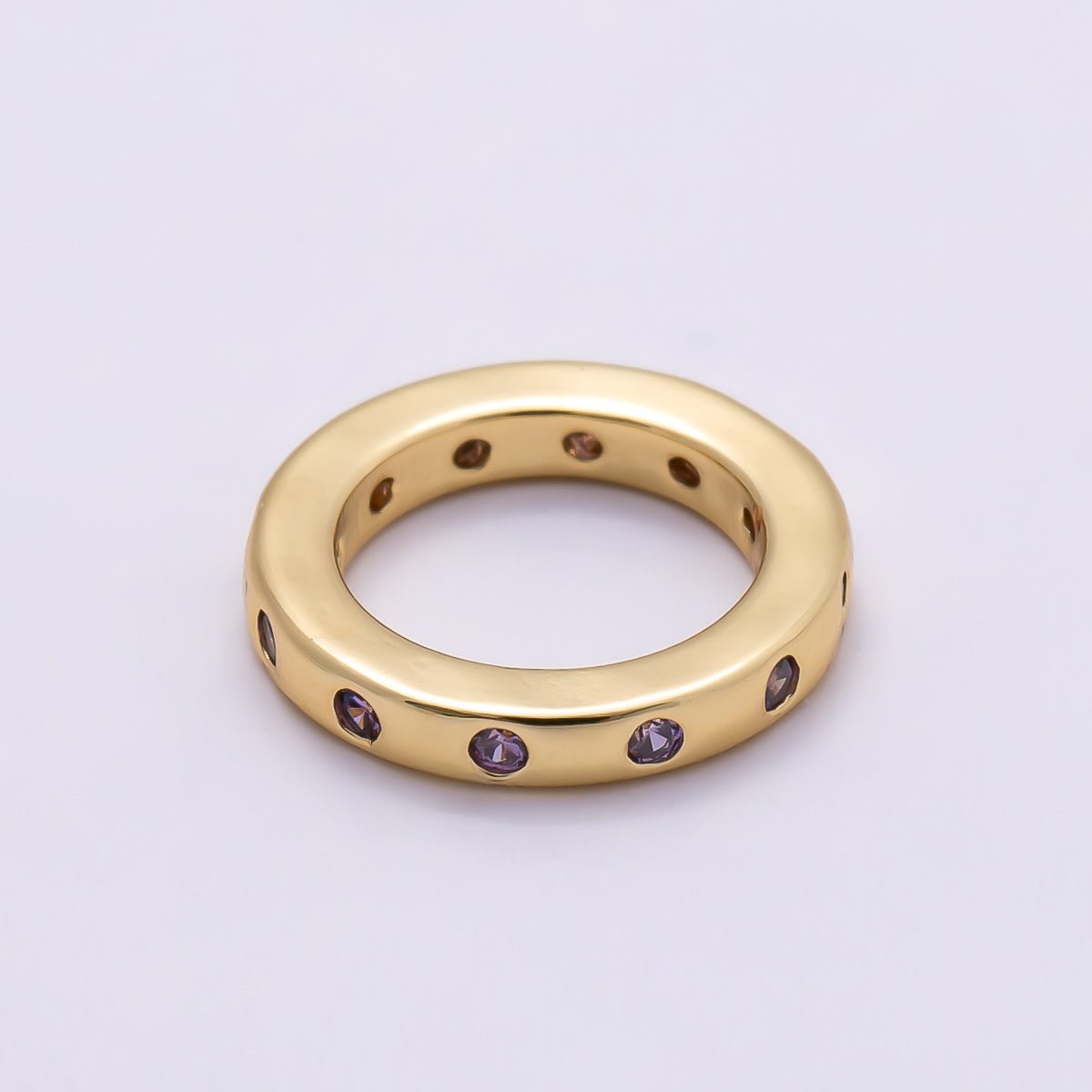 16K Gold Filled 10mm Birthstone CZ Dotted Spacer Beads | Beads-00339 ~ Beads-00348