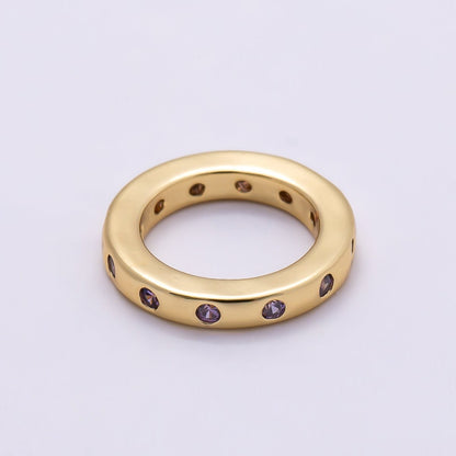 16K Gold Filled 10mm Birthstone CZ Dotted Spacer Beads | Beads-00339 ~ Beads-00348