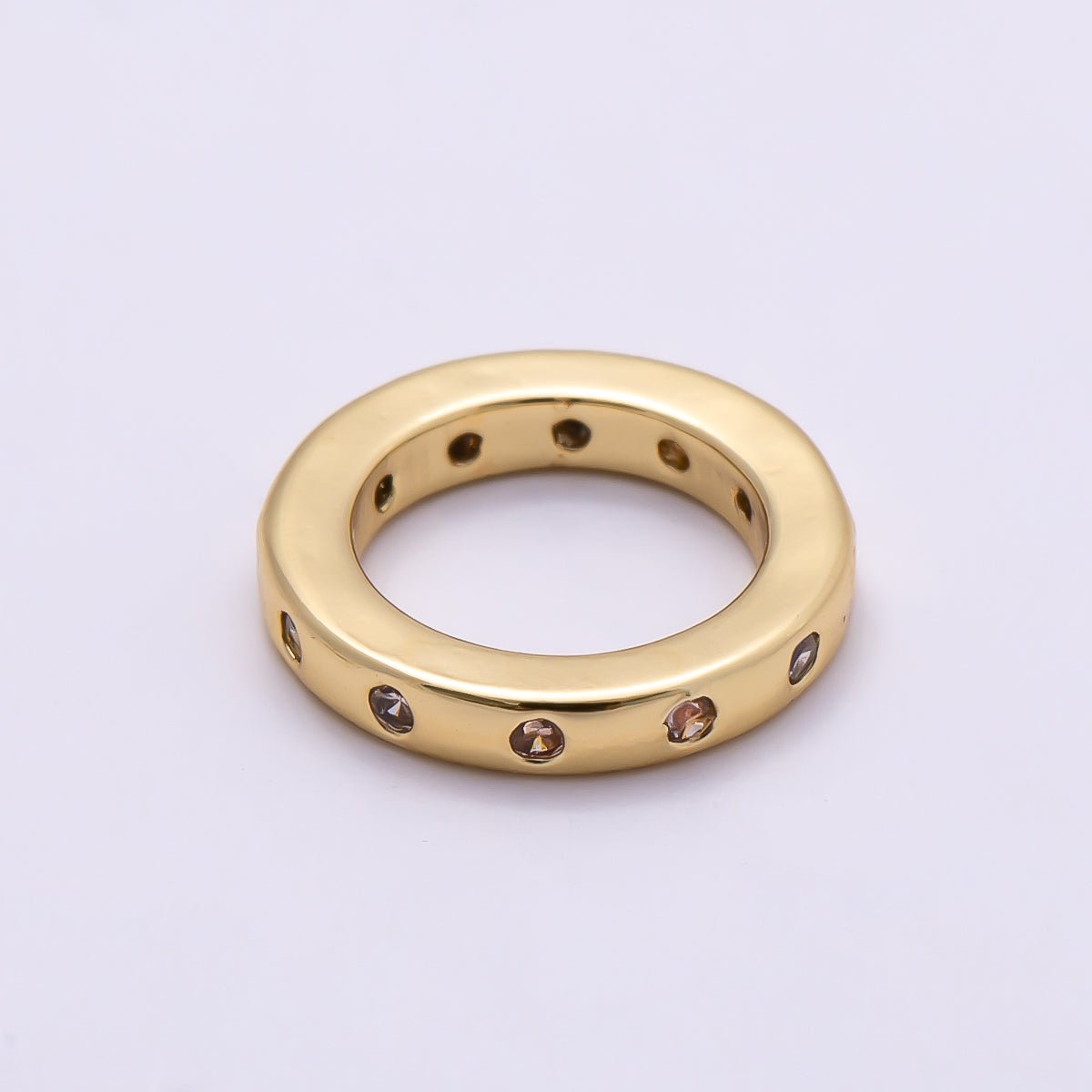 16K Gold Filled 10mm Birthstone CZ Dotted Spacer Beads | Beads-00339 ~ Beads-00348