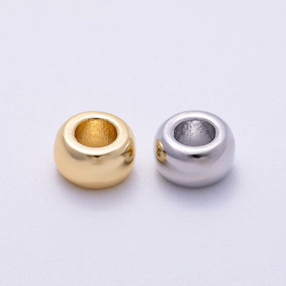 16K Gold Filled 10mm Chubby Round Thick Spacer Rondelle in Gold &amp; Silver | Beads-00239 Beads-00240