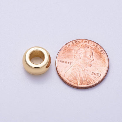 16K Gold Filled 10mm Chubby Round Thick Spacer Rondelle in Gold &amp; Silver | Beads-00239 Beads-00240