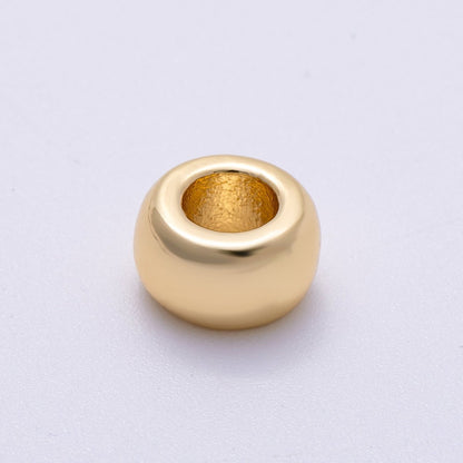16K Gold Filled 10mm Chubby Round Thick Spacer Rondelle in Gold &amp; Silver | Beads-00239 Beads-00240