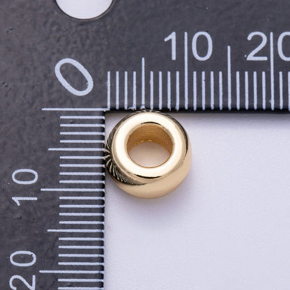 16K Gold Filled 10mm Chubby Round Thick Spacer Rondelle in Gold &amp; Silver | Beads-00239 Beads-00240