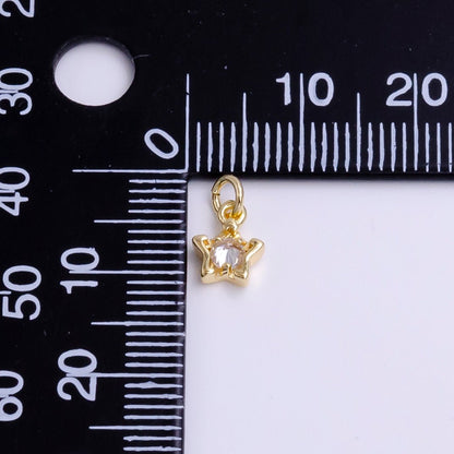 16K Gold Filled 10mm Clear CZ Celestial Star Bezel Add-On Charm | AC1461