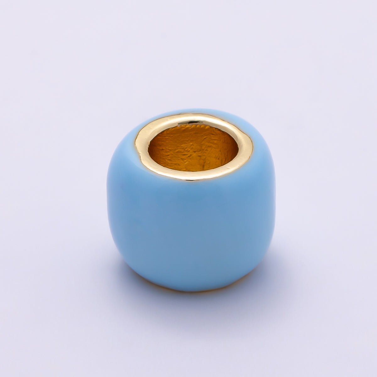 16K Gold Filled 10mm Colorful Enamel Large Hole Wide Rondelle Spacer Beads | Beads-00302 ~ Beads-00312