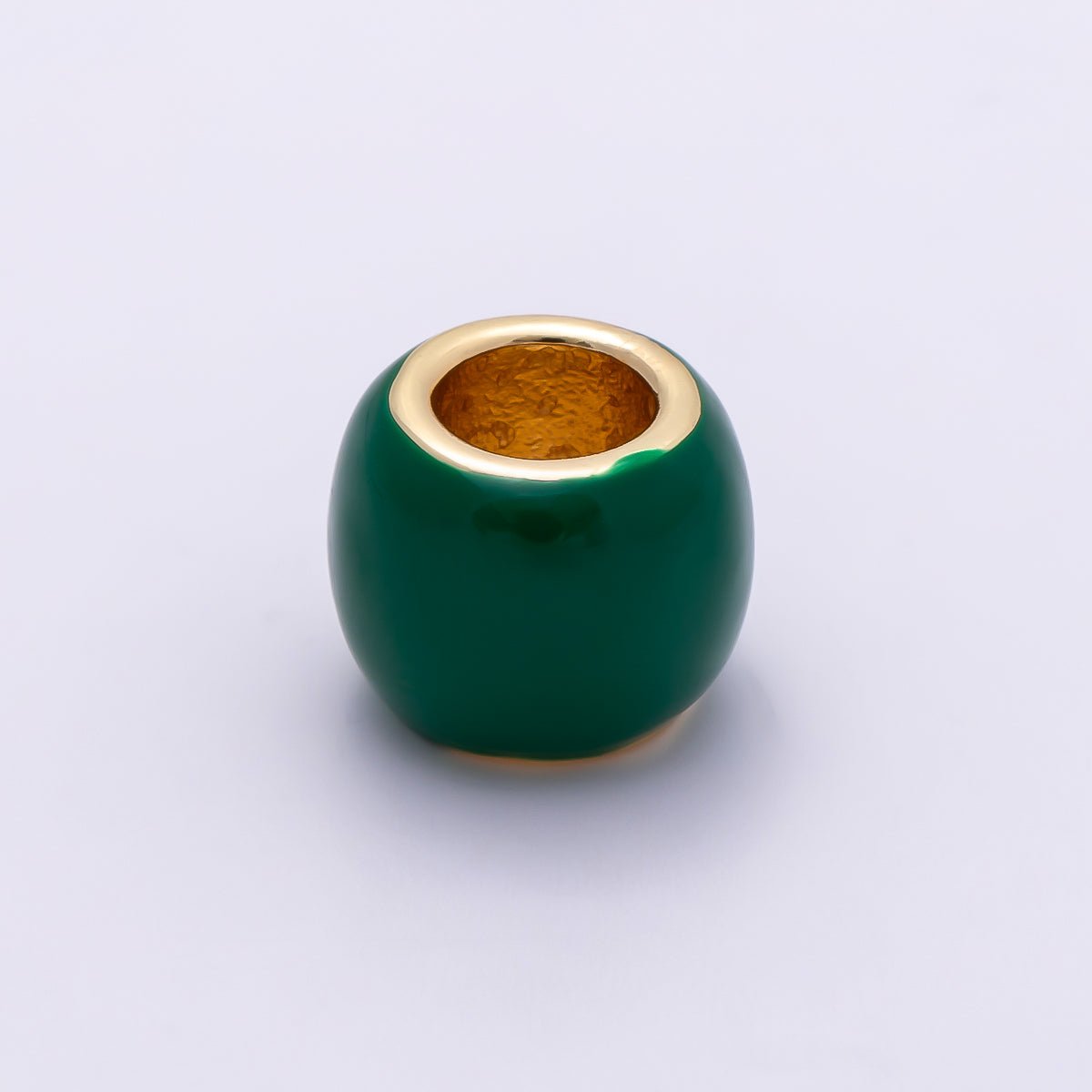 16K Gold Filled 10mm Colorful Enamel Large Hole Wide Rondelle Spacer Beads | Beads-00302 ~ Beads-00312