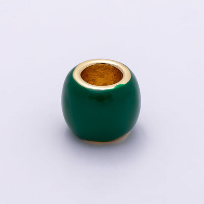 16K Gold Filled 10mm Colorful Enamel Large Hole Wide Rondelle Spacer Beads | Beads-00302 ~ Beads-00312