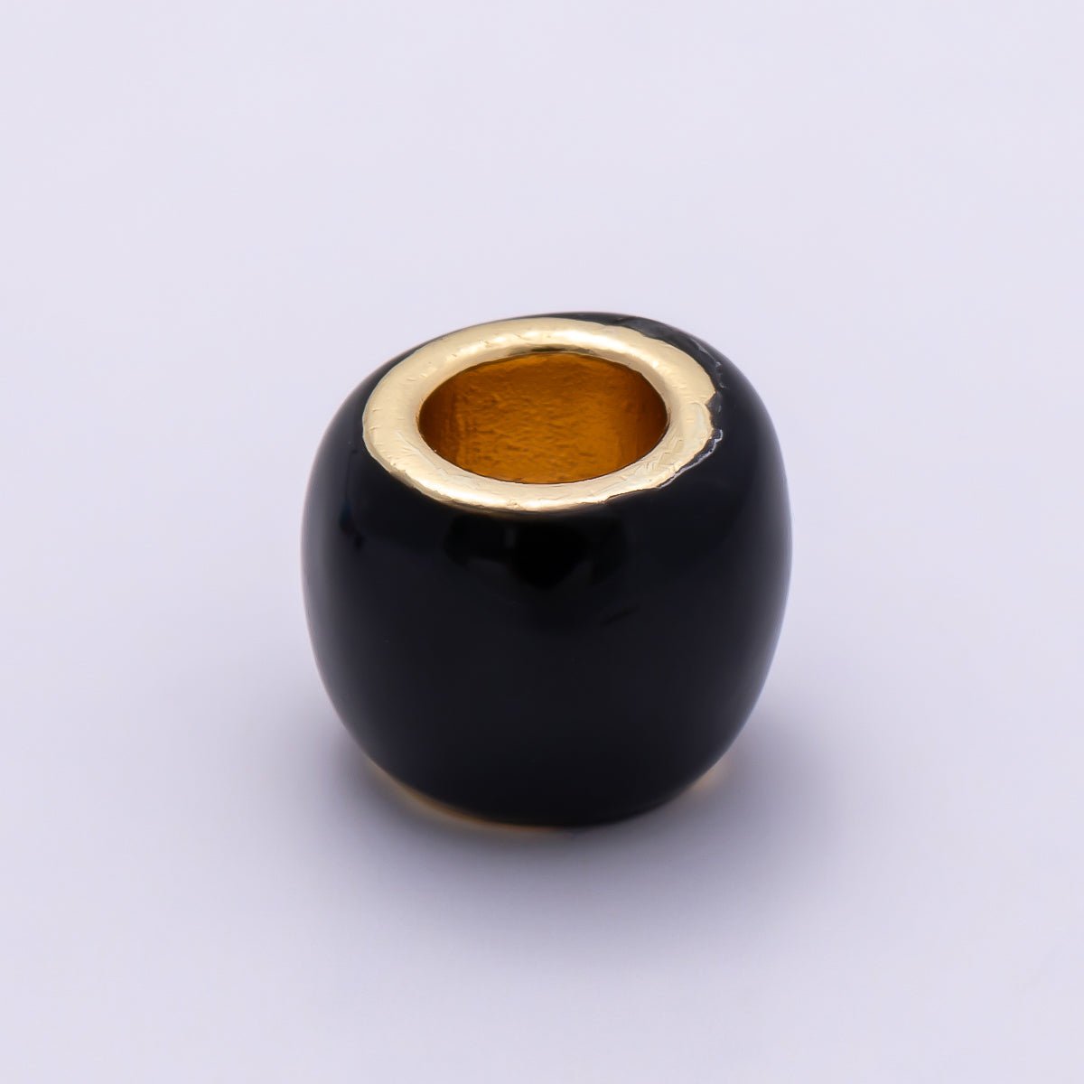 16K Gold Filled 10mm Colorful Enamel Large Hole Wide Rondelle Spacer Beads | Beads-00302 ~ Beads-00312