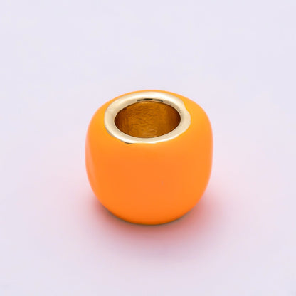 16K Gold Filled 10mm Colorful Enamel Large Hole Wide Rondelle Spacer Beads | Beads-00302 ~ Beads-00312