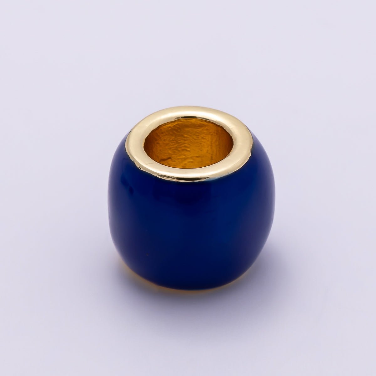 16K Gold Filled 10mm Colorful Enamel Large Hole Wide Rondelle Spacer Beads | Beads-00302 ~ Beads-00312