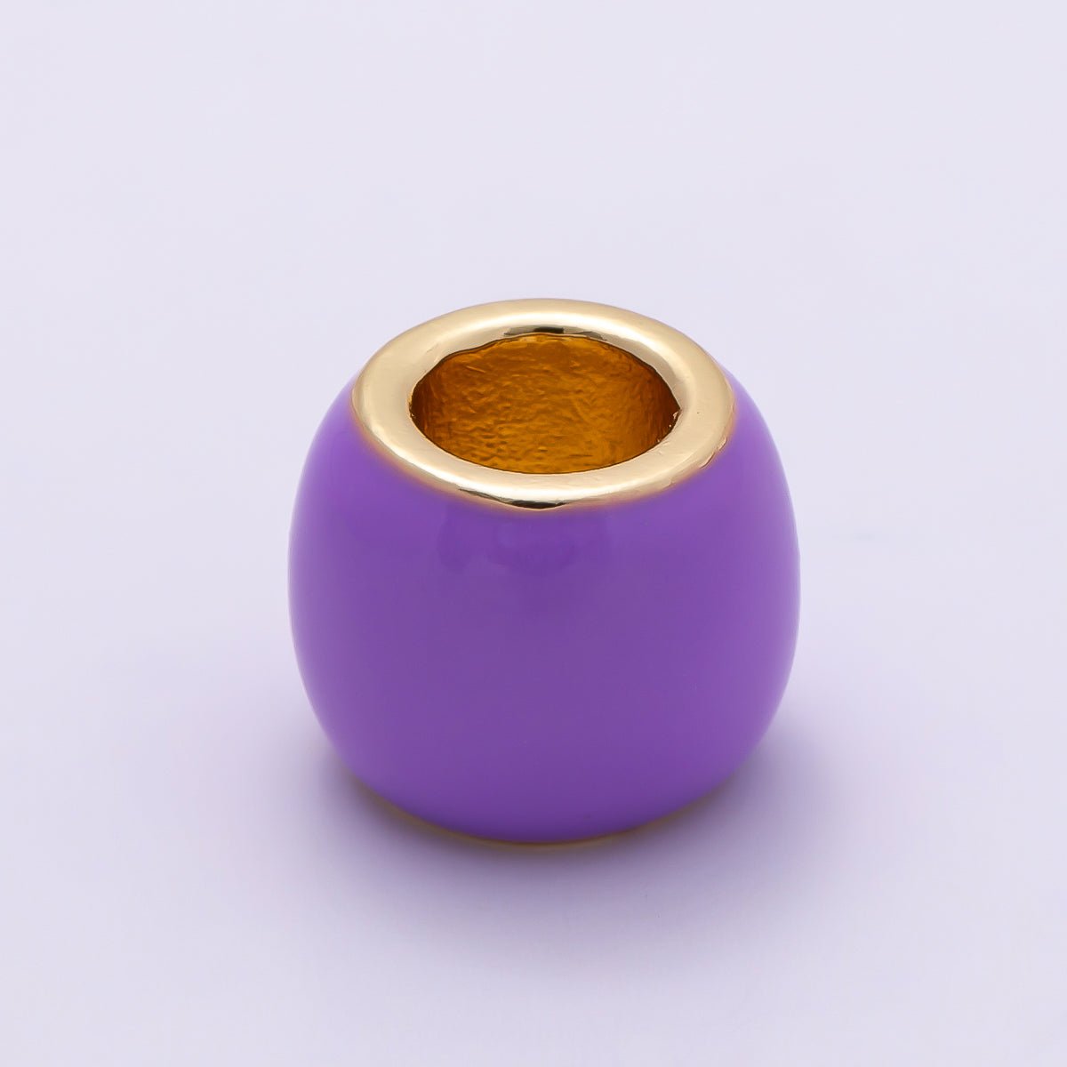 16K Gold Filled 10mm Colorful Enamel Large Hole Wide Rondelle Spacer Beads | Beads-00302 ~ Beads-00312