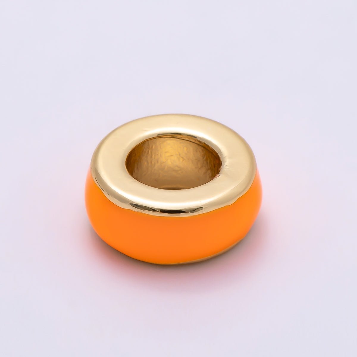 16K Gold Filled 10mm Colorful Enamel Round Flat Rondelle Spacer Beads | Beads-00313 ~ Beads-00323