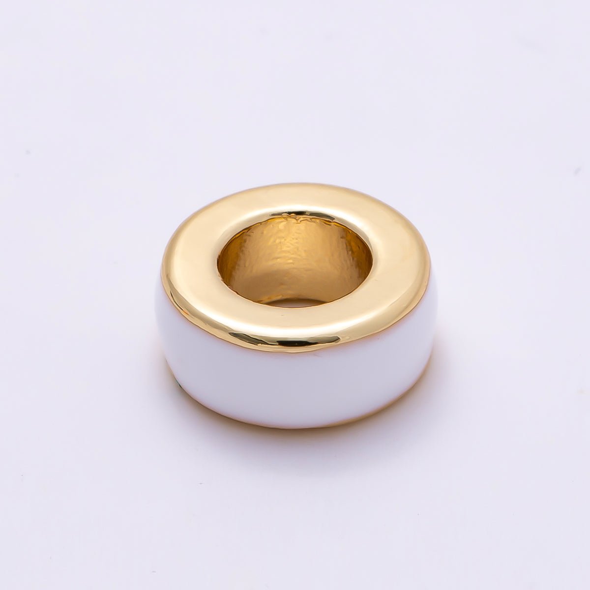 16K Gold Filled 10mm Colorful Enamel Round Flat Rondelle Spacer Beads | Beads-00313 ~ Beads-00323