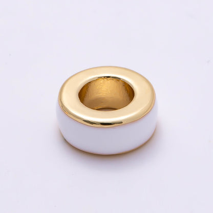 16K Gold Filled 10mm Colorful Enamel Round Flat Rondelle Spacer Beads | Beads-00313 ~ Beads-00323