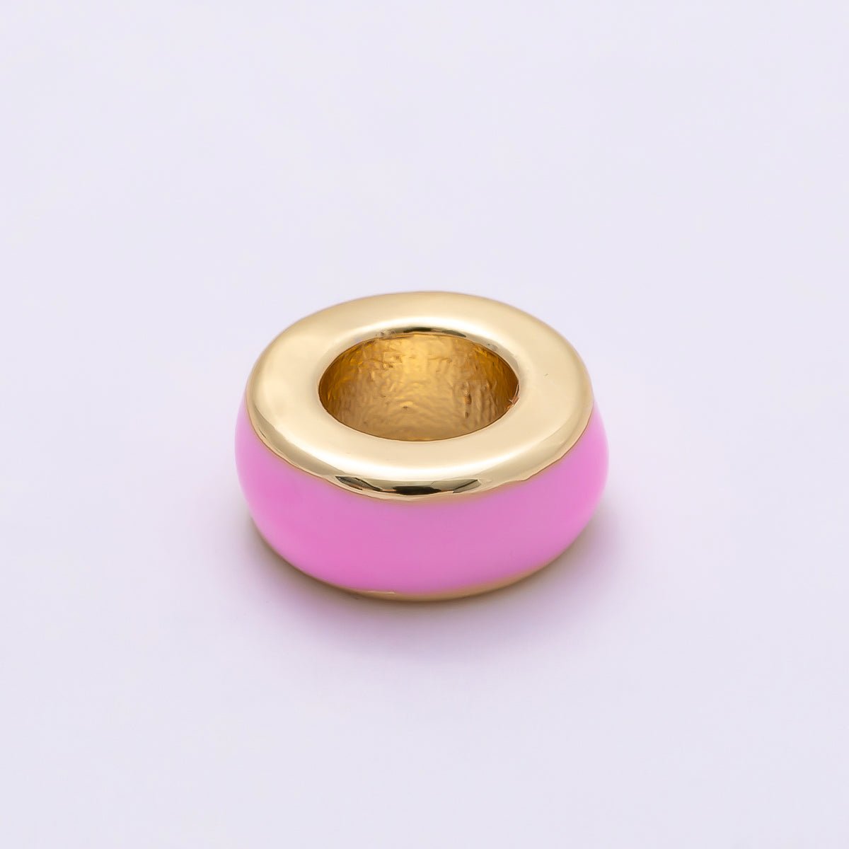 16K Gold Filled 10mm Colorful Enamel Round Flat Rondelle Spacer Beads | Beads-00313 ~ Beads-00323