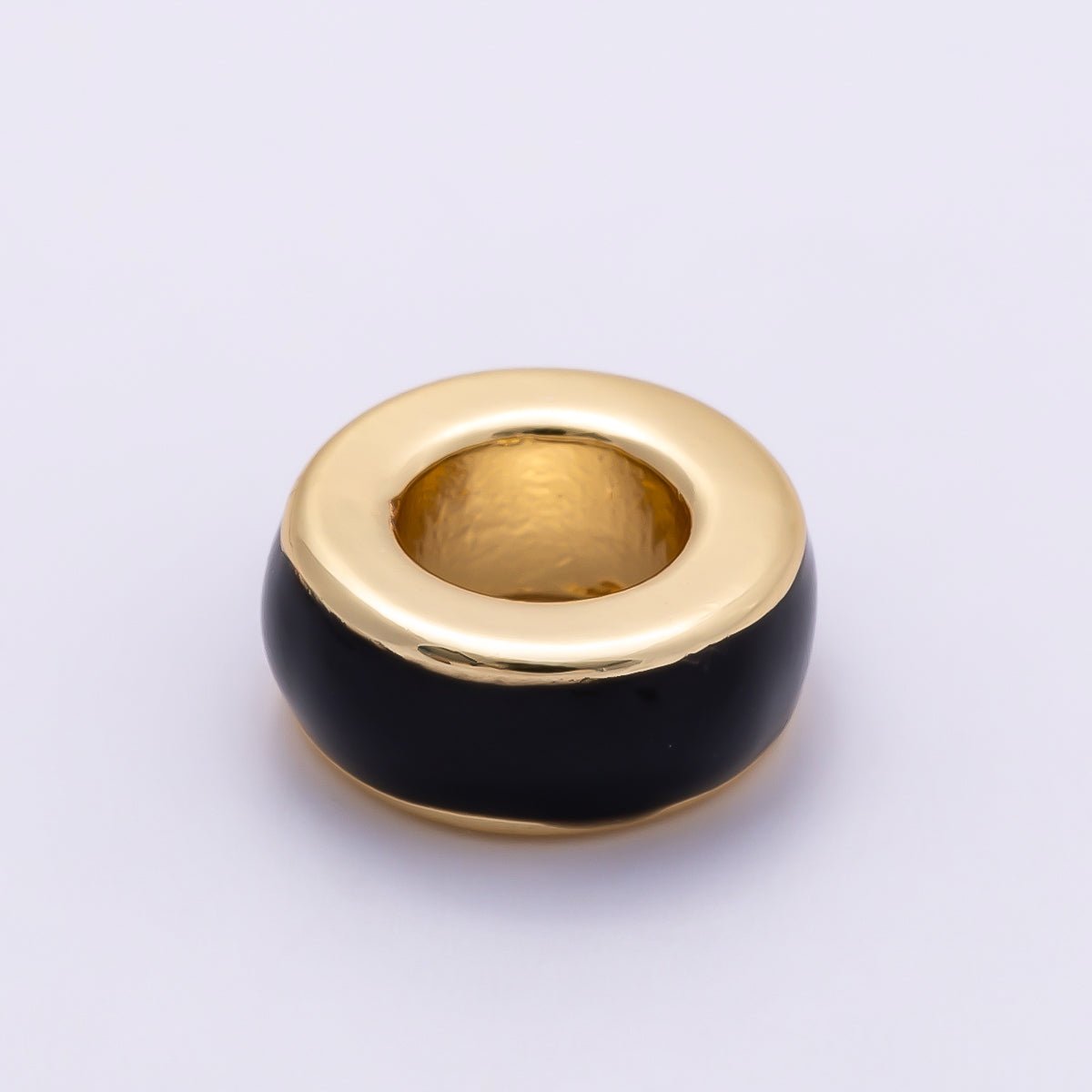 16K Gold Filled 10mm Colorful Enamel Round Flat Rondelle Spacer Beads | Beads-00313 ~ Beads-00323