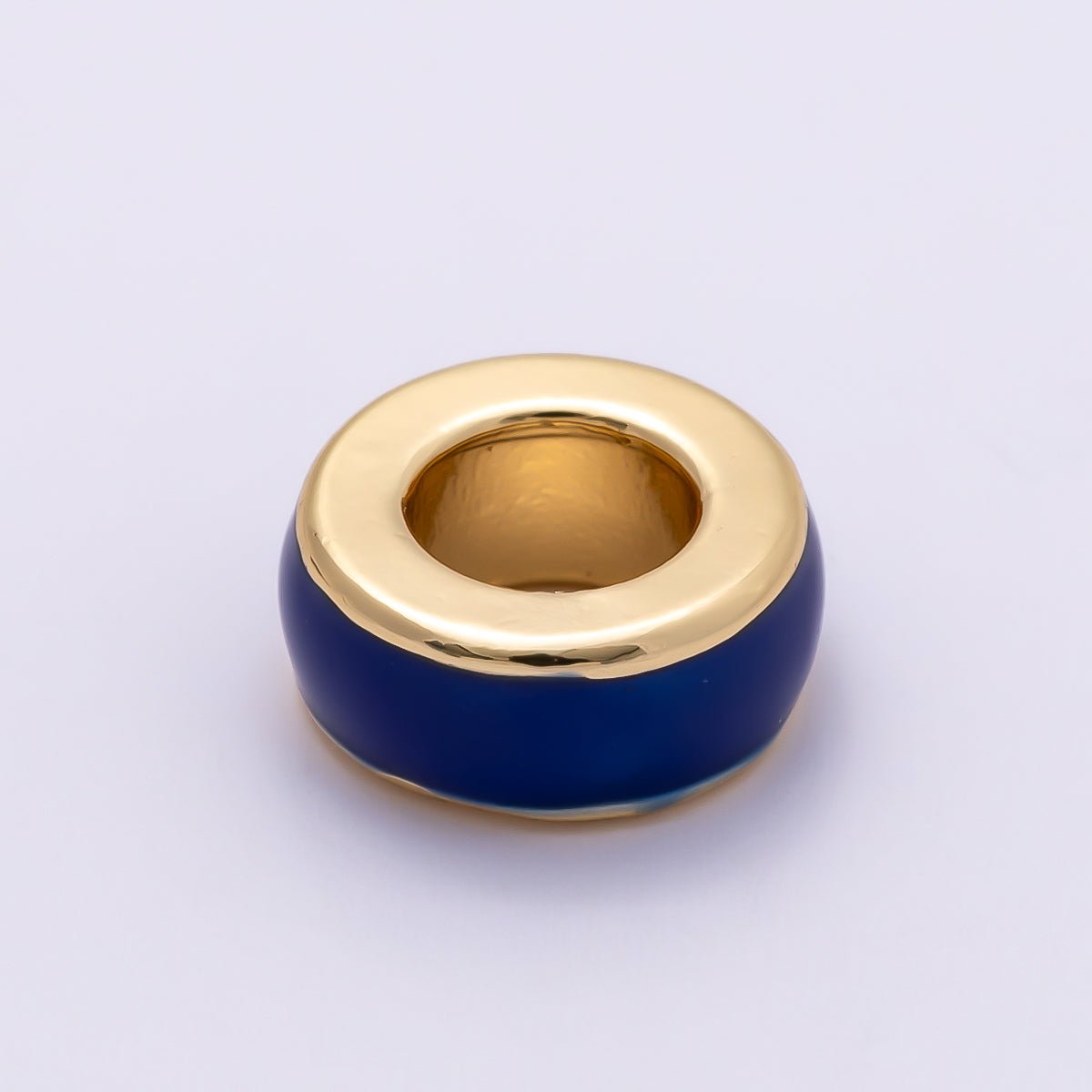 16K Gold Filled 10mm Colorful Enamel Round Flat Rondelle Spacer Beads | Beads-00313 ~ Beads-00323