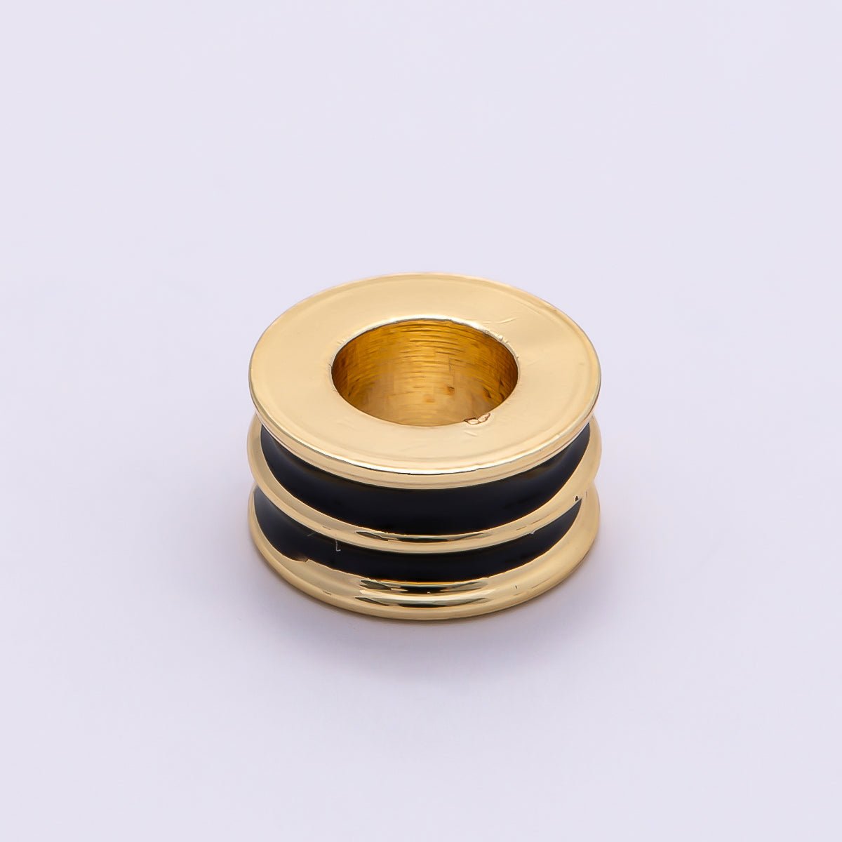 16K Gold Filled 10mm Enamel Double Lined Rondelle Spacer Beads | Beads-00327 ~ Beads-00338