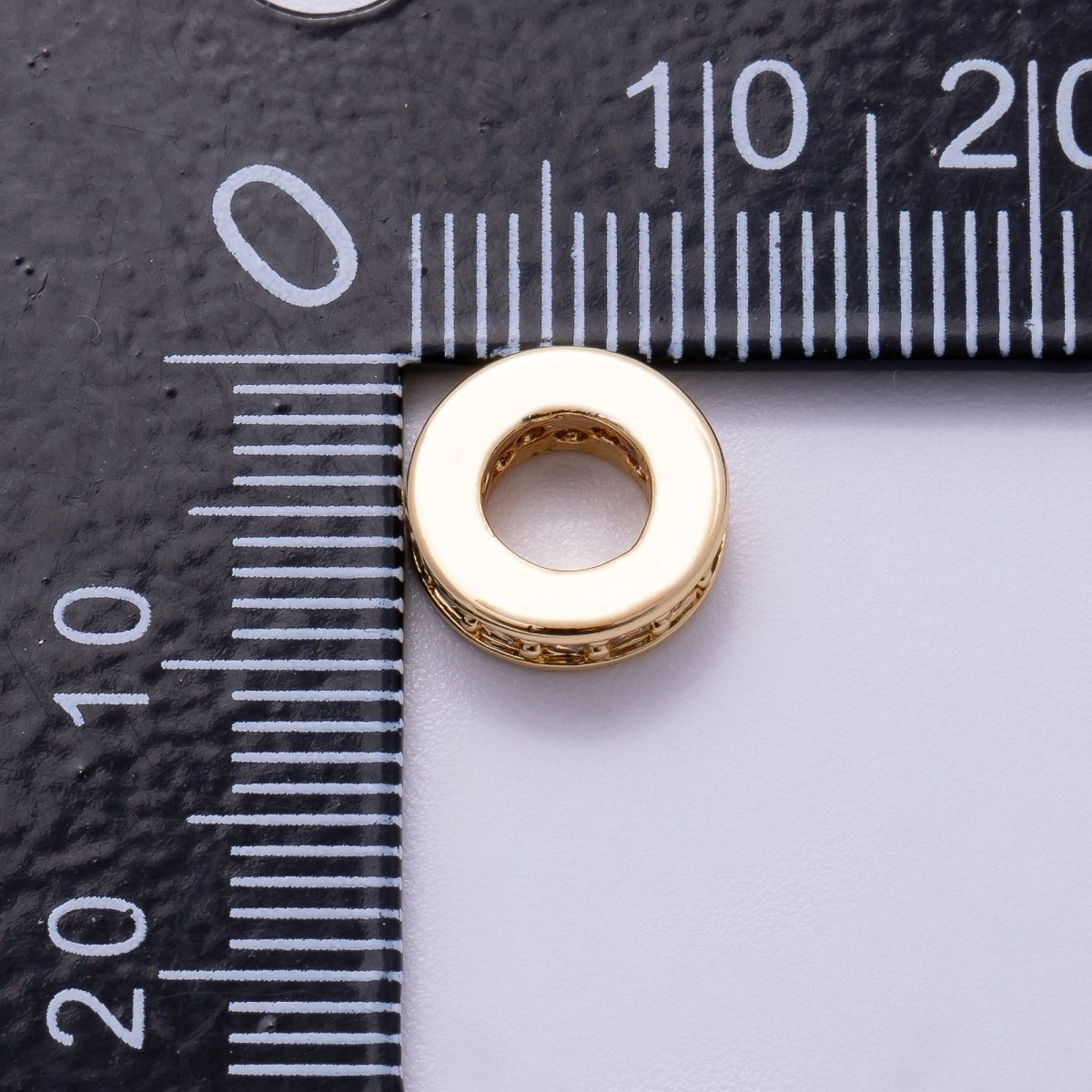 16K Gold Filled 10mm Micro Paved CZ Round Mini Spacer Rondelle in Gold &amp; Silver | Beads-00241 Beads-00242
