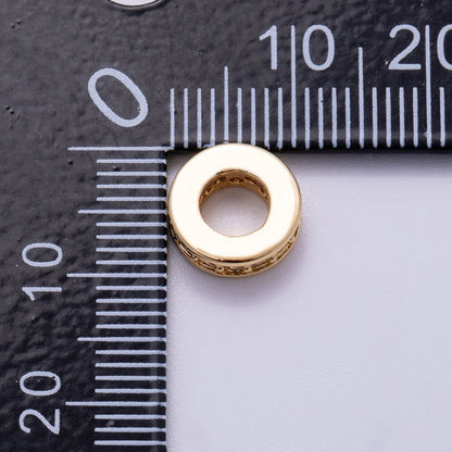 16K Gold Filled 10mm Micro Paved CZ Round Mini Spacer Rondelle in Gold &amp; Silver | Beads-00241 Beads-00242
