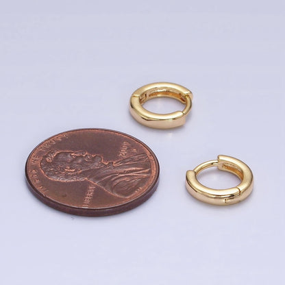 16K Gold Filled 10mm Minimalist Cartilage Huggie Earrings in Gold &amp; Silver | AD-1090 AD-1091