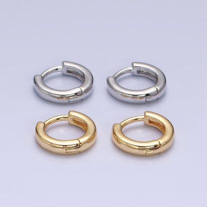 16K Gold Filled 10mm Minimalist Cartilage Huggie Earrings in Gold &amp; Silver | AD-1090 AD-1091