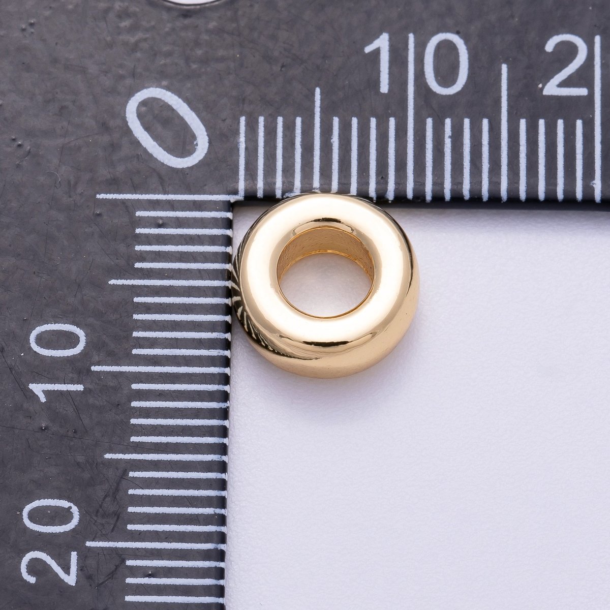 16K Gold Filled 10mm Minimalist Round Geometric Spacer Rondelle in Gold &amp; Silver | Beads-00237 Beads-00238