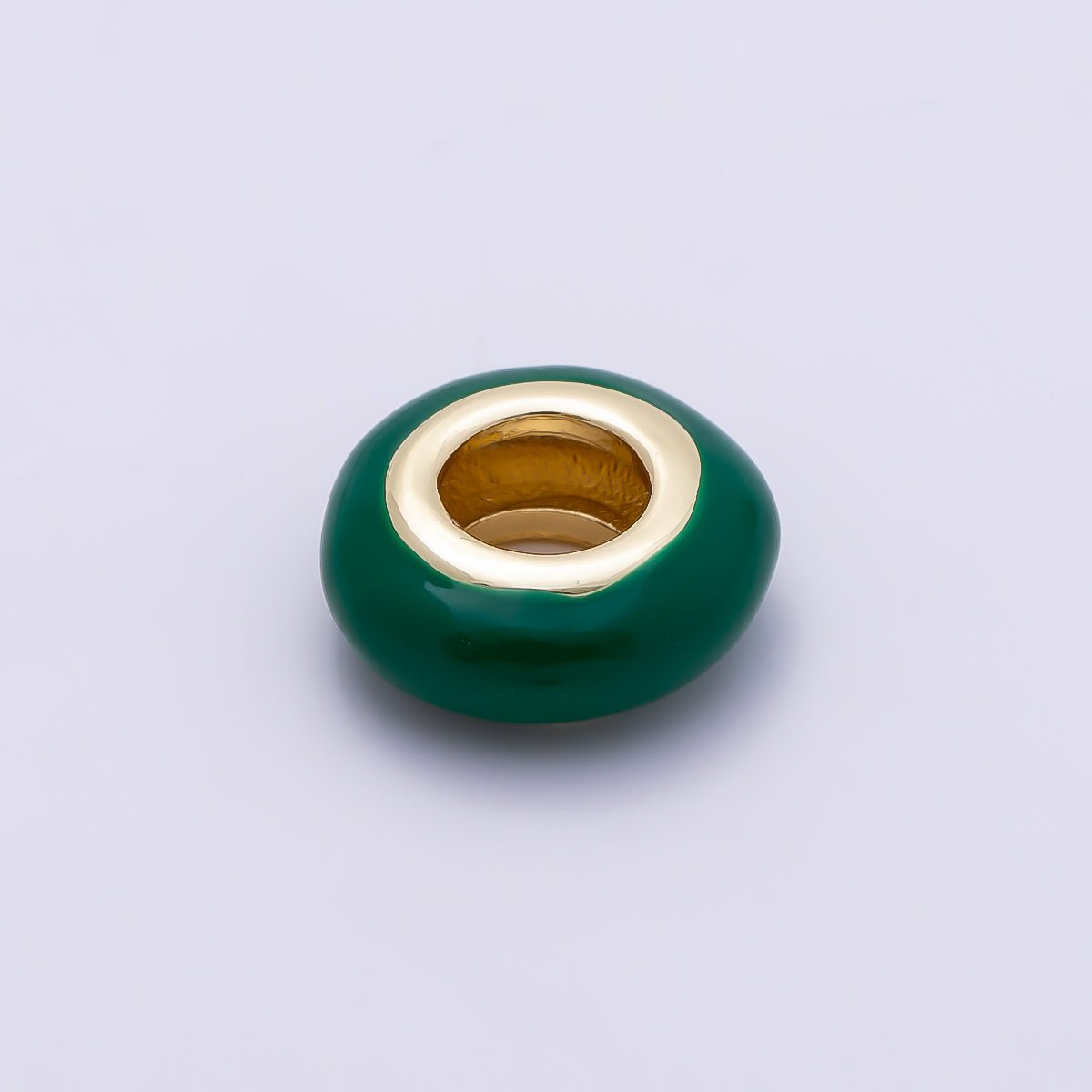 16K Gold Filled 10mm Personalized Birth Month Enamel Rondelle Bead | Beads-00466 ~ Beads-00477