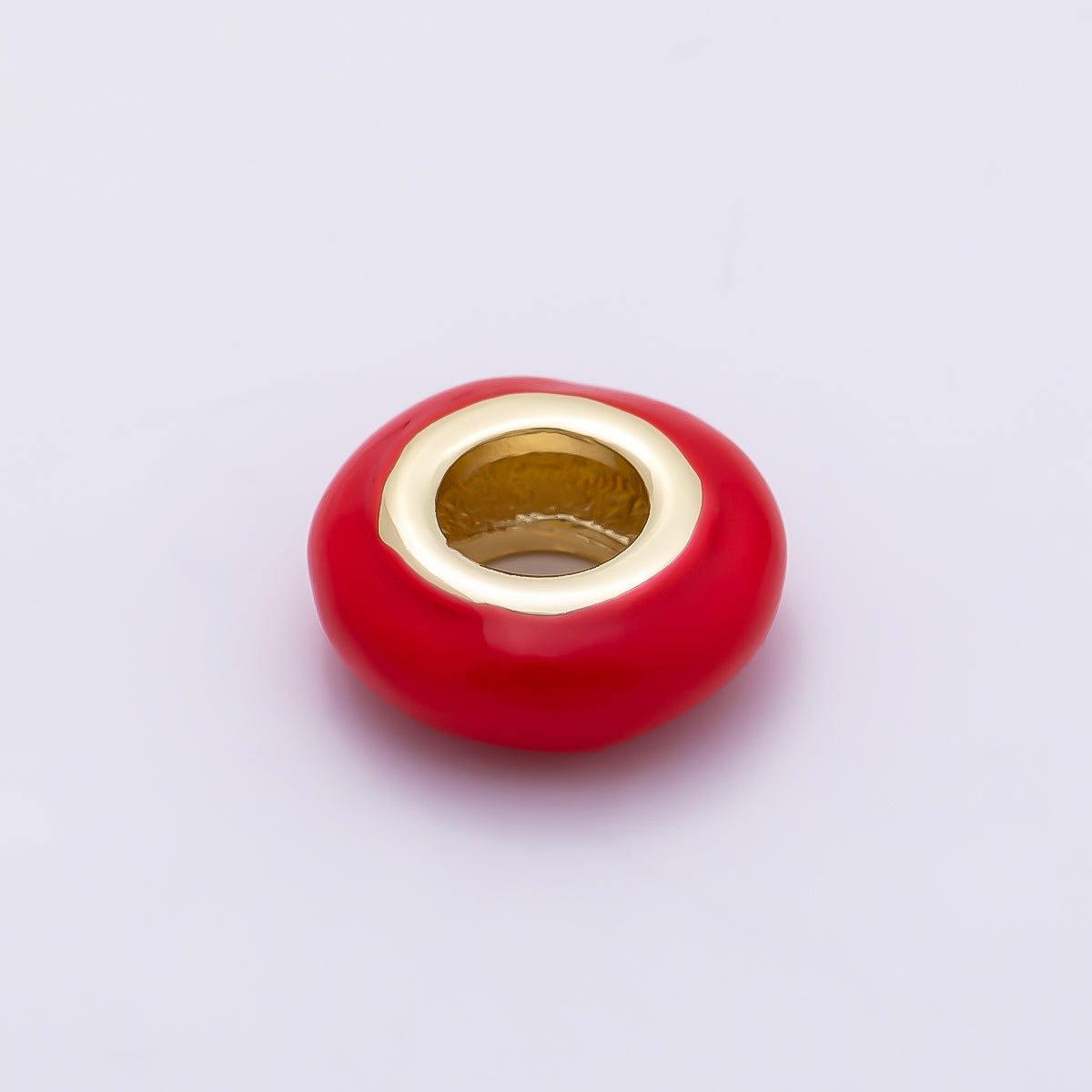 16K Gold Filled 10mm Personalized Birth Month Enamel Rondelle Bead | Beads-00466 ~ Beads-00477