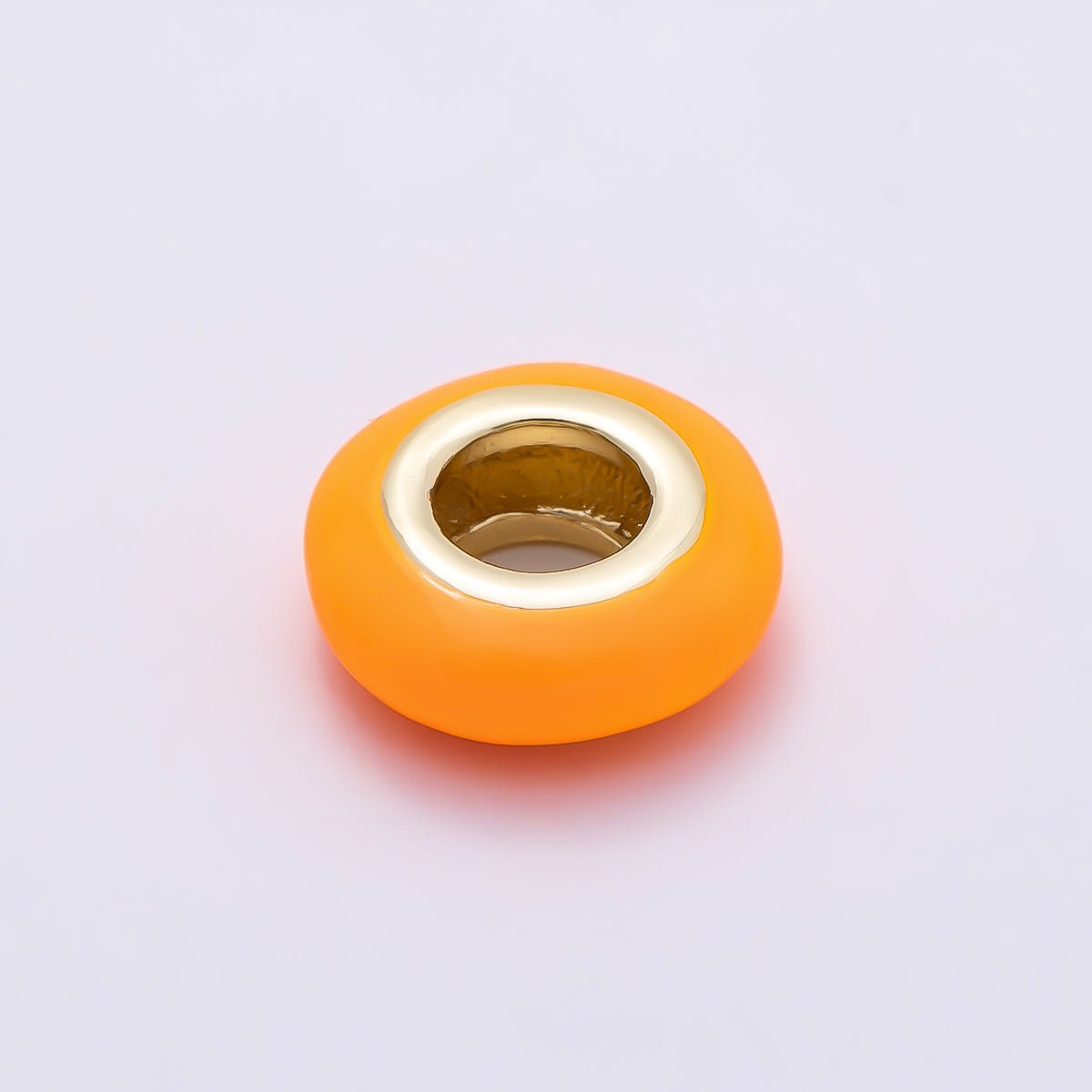 16K Gold Filled 10mm Personalized Birth Month Enamel Rondelle Bead | Beads-00466 ~ Beads-00477