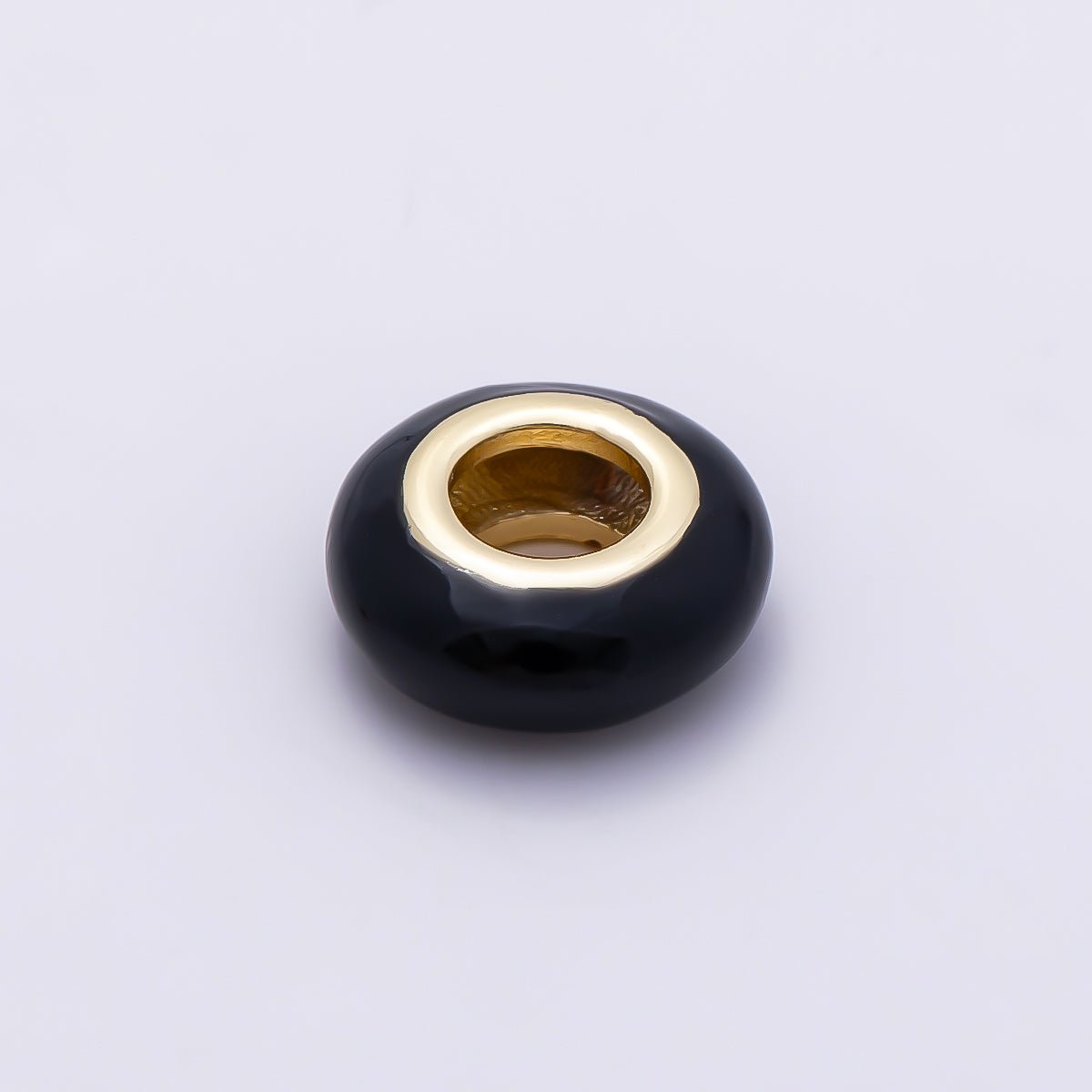 16K Gold Filled 10mm Personalized Birth Month Enamel Rondelle Bead | Beads-00466 ~ Beads-00477