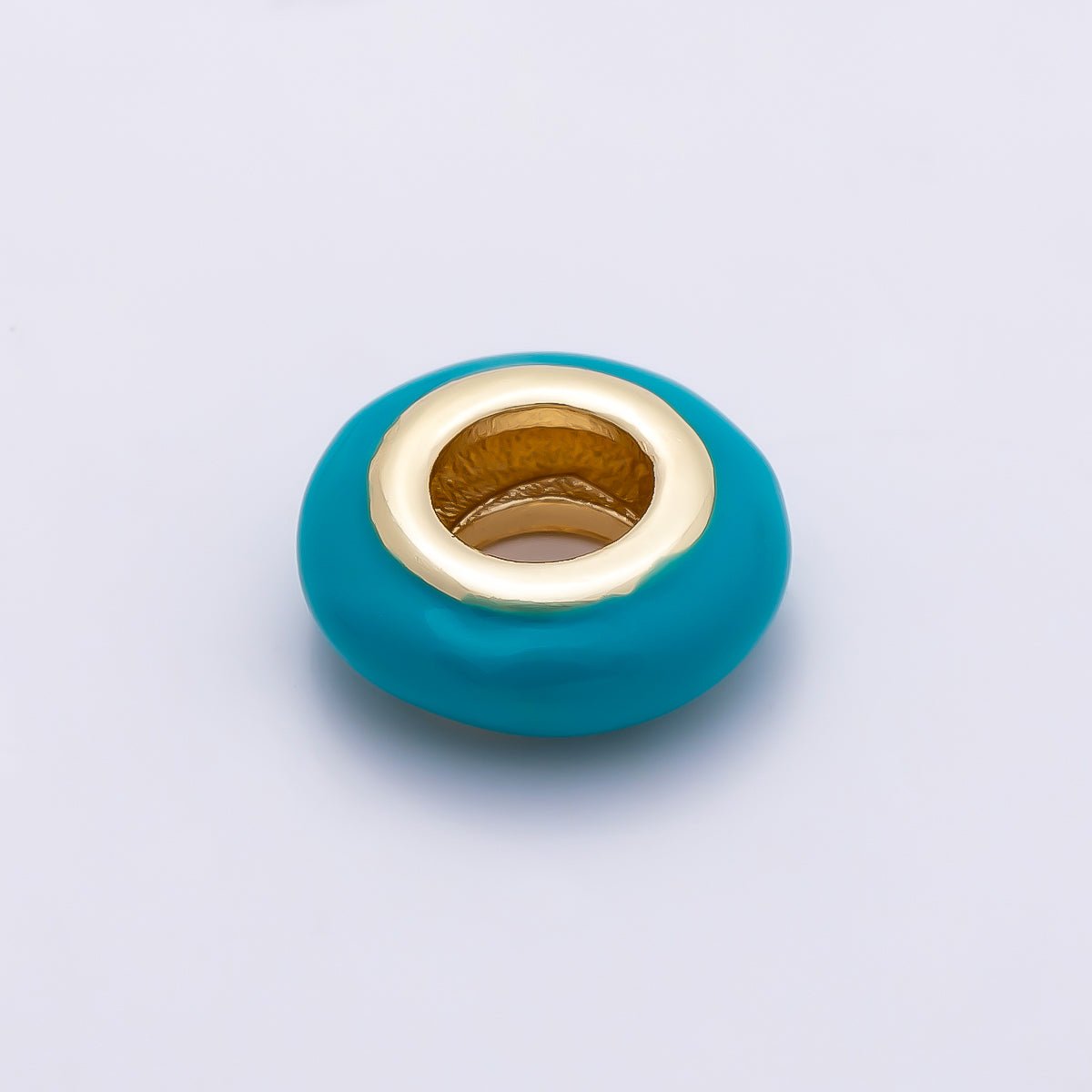 16K Gold Filled 10mm Personalized Birth Month Enamel Rondelle Bead | Beads-00466 ~ Beads-00477