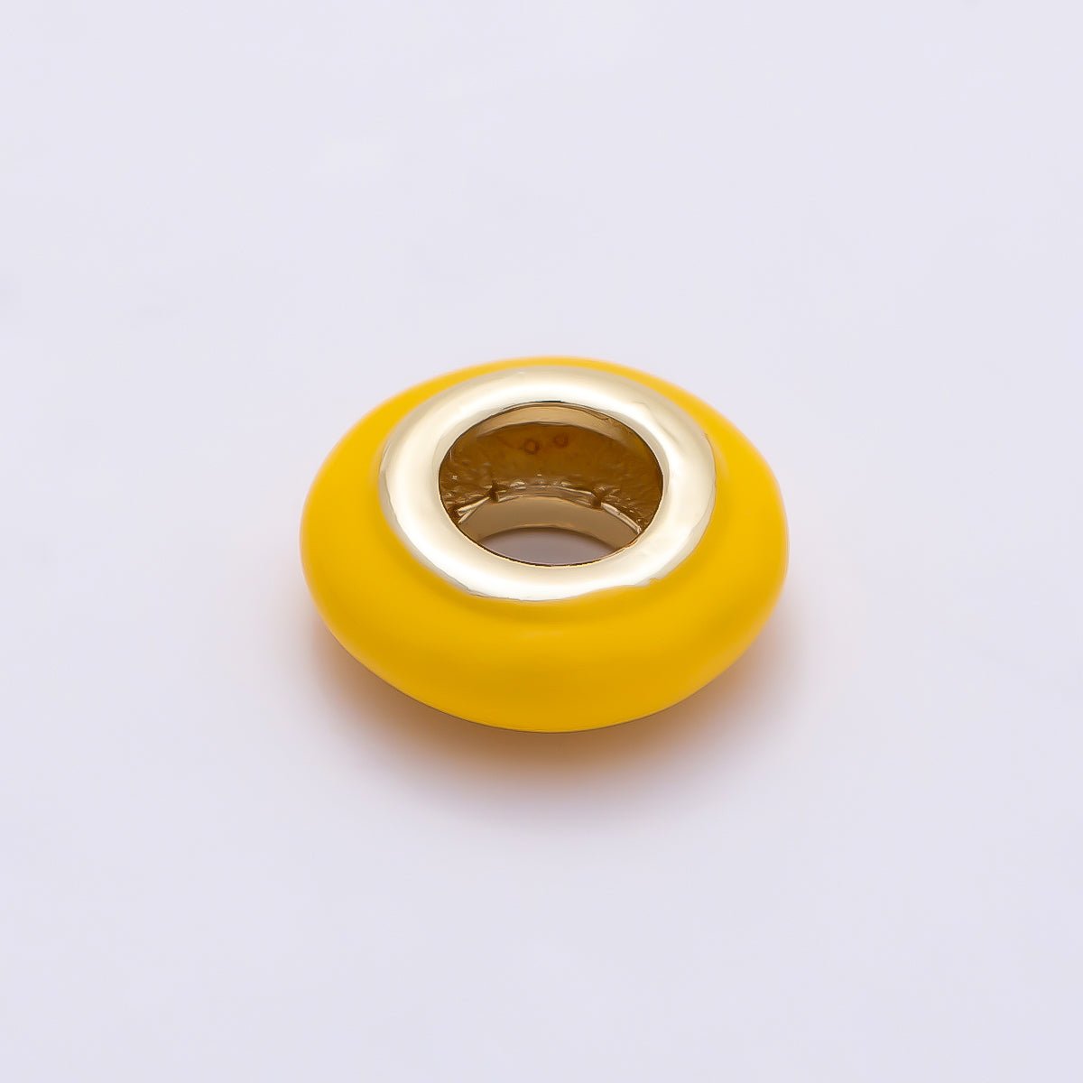 16K Gold Filled 10mm Personalized Birth Month Enamel Rondelle Bead | Beads-00466 ~ Beads-00477