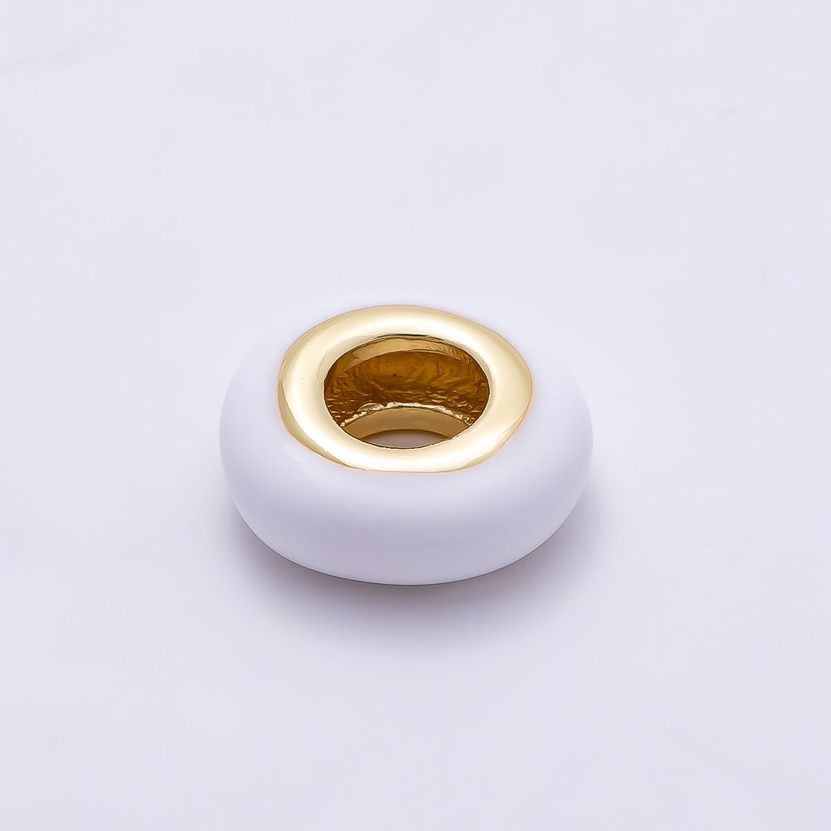16K Gold Filled 10mm Personalized Birth Month Enamel Rondelle Bead | Beads-00466 ~ Beads-00477