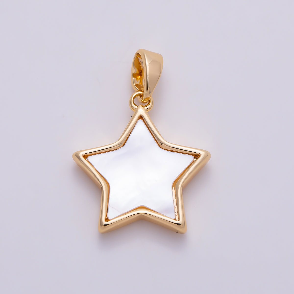 16K Gold Filled 10mm Shell Pearl Celestial Star Charm in Gold &amp; Silver | Charms-01514 Charms-01515