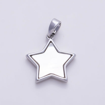 16K Gold Filled 10mm Shell Pearl Celestial Star Charm in Gold &amp; Silver | Charms-01514 Charms-01515